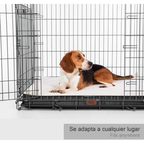 Grand lit orthopédique pour chien gris et blanc - Matelas lavable avec mousse 91x68x7,6 cm  Offre exclusive