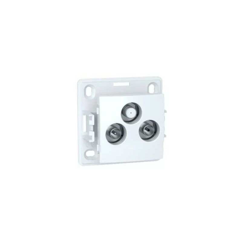 Prise TV/FM/SAT Schneider S520460 – 2 Entrées Double (Blanche) Neuve