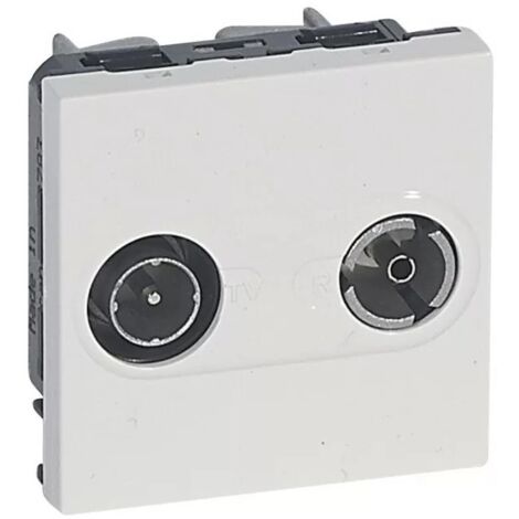 Legrand 078783 Enchufe tv/fm Legrand Mosaic - Ø9,52 macho-hembra - 2 mod - blanco