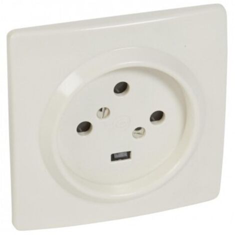 Legrand 055455 Base 3P+T con tornillos y tapa protectora, dimensiones 95 x 95 mm
