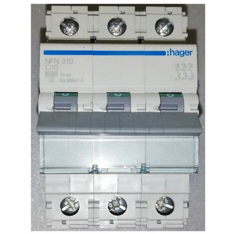 Hager 462827 Disyuntor 3P 10A 6/10kA C
