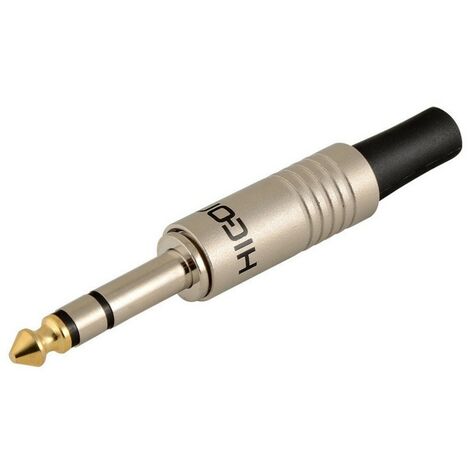 Connecteur Jack Stéréo 6.3mm Hicon J63S01 - 7mm De Longueur - Noir - Neuf