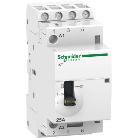 Schneider A9C21834 Contattore manuale Acti9 iCT Tetra 4NO - Off-peak - 25A