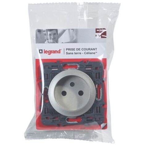 Legrand 099750 Presa senza messa a terra Céliane - titanio con supporto (1/2)