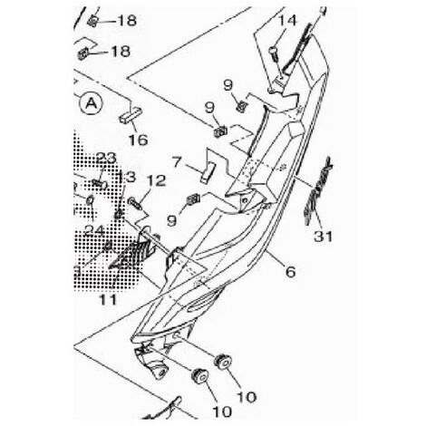 Yamaha 59C-21711-00-P9 - Copertura laterale posteriore sinistra Grigia - T-Max 530 2012/17