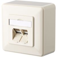 Metz connect 1307380001-I - Presa di rete CAT 6 da parete - 2 porte -  bianco perla