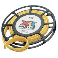 Partex PK-20004SV40.F - 500 segnacavi PK 2/4 - lettera "F" - diam 5-6,5 mm - Giallo