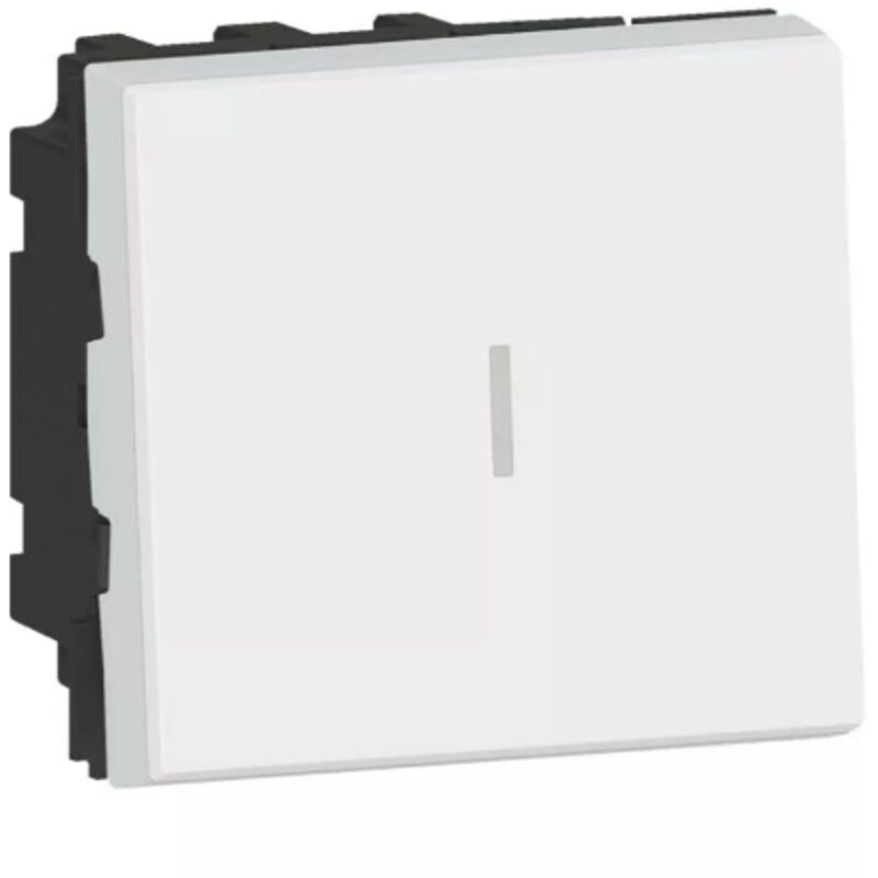 Poussoir inverseur porte étiquette Mosaic - 2 modules - 6A - blanc LEGRAND Brico