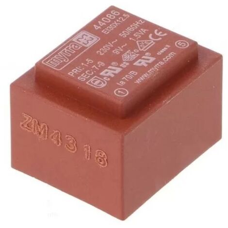 Trasformatore Carlo Gavazzi TRA085 (MYRRA 44625) 230V/6V 1.5VA Per PCB - Made In Italy