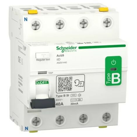 Schneider A9Z61440 Acti9 iID - differential switch - 4P - 40A - 30mA - type B - SI - 400V