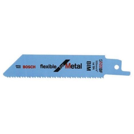 Bosch S 522 BF Flexible for Metal Sabre Saw Blade 100 x 19 x 0.9mm (2608656011),