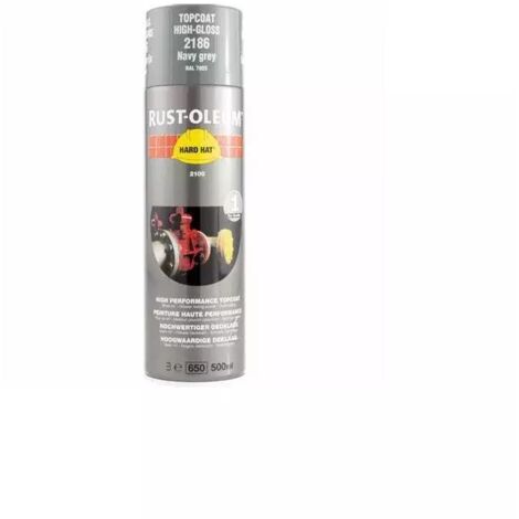 RUST-OLEUM HARD HAT 2186 - High-performance paint Slate Grey Gloss RAL 7005 - 500ML for metal, wood, concrete...