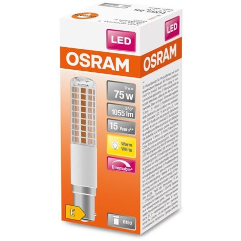 Osram 607194 SPECIAL DIM TSLIM75 Clear 827 B15d 9W LED bulb