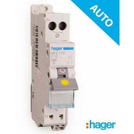 Hager MFS710 AUTO Phase Neutral Electrical Circuit Breaker 10A