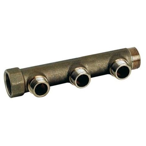 Somatherm 2745-03-20 Messingverteiler mit flachem Sitz MF 20/27 3 Abgänge 15/21 M