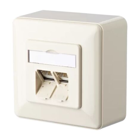 Metz connect 1307380001-I - CAT 6 Aufputz-Netzwerkdose - 2 Ports - Perlweiß