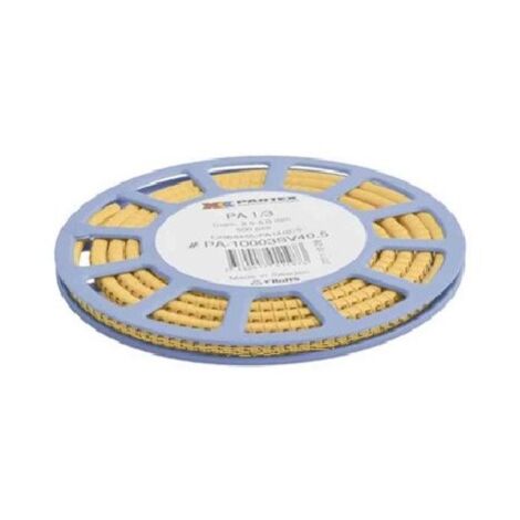 Partex PA-10003SV40.M – 500 x Marqueurs de Cébles PA 1/3 – Buchstabe „M“ – Durchmesser 2,5–5 mm – Gelb