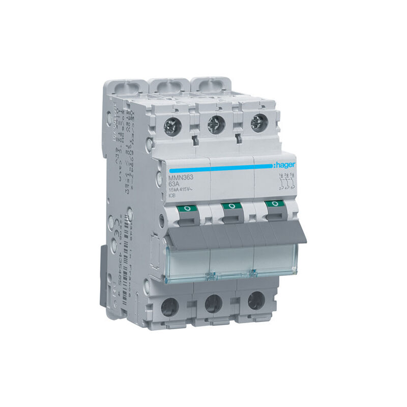 Disjoncteur magnétique 3P 15kA 63A 400V access. indicateur IEC 947-2