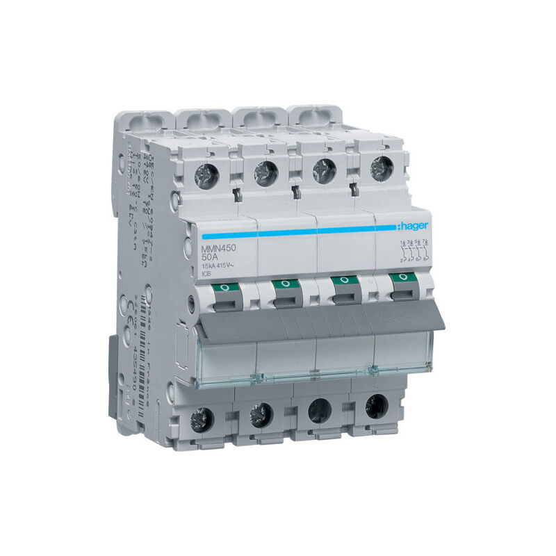 Disjoncteur magnétique 4P 15kA 50A 400V access. indicateur IEC 947-2