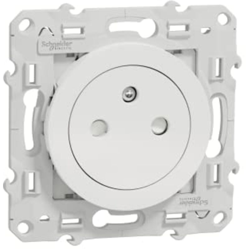 Schneider Electric Odace Prise De Courant 2P+T Blanche à Vis - 16A 250V