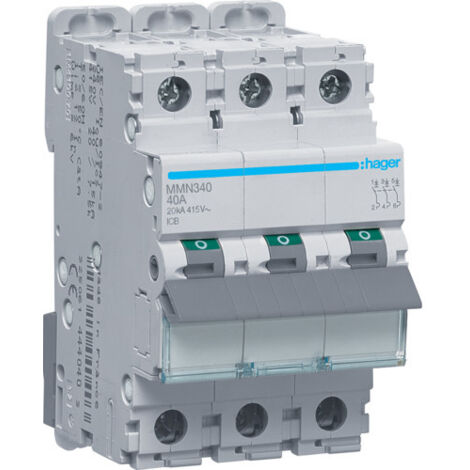 Disjoncteur magnétique 3P 20kA 40A 400V access. indicateur IEC 947-2
