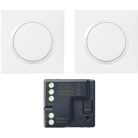 PRÊT À POSER DOOXIE 2 COMMANDES SANS FIL SANS PILE + 1 MICROMODULE - BLANC (600699L) LEGRAND LEG 600699L
