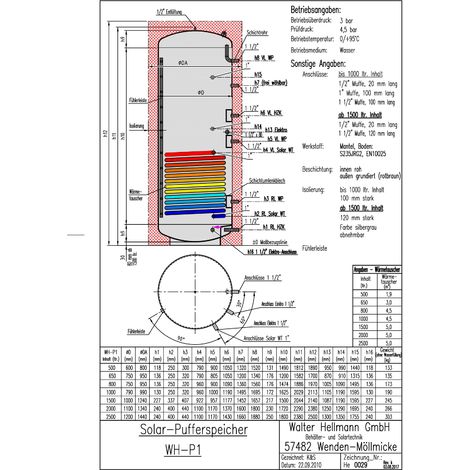 Walter Hellmann Solar-Pufferspeicher WH-P1 500 L Standard