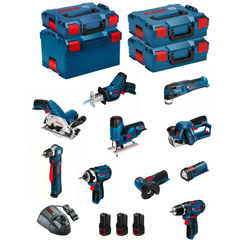 BOSCH Kit BMKB8-28BD3  (GSR12V-15+GDR12V-105+GKS12V-26+GWS12V-76+GST12V-70+GOP12V-28+GSA12V-14+GLI12V-80+3x2,0Ah+GAL1230CV+HDBAG)