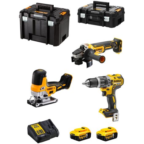 DeWALT Kit DCK329P2T (DCD796 + DCG405 + DCS335 + 2 x 5,0 Ah + DCB115 ...