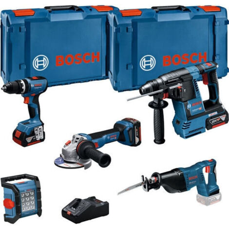 BOSCH 0615A5007S (GSB 18V-65 + GBH 18V-26 + GWS 18V-11 + GSA 18V-LI + GLI 18V-1200 C + 3 x 5,0 Ah + GAL18V-160 + 2 x L-Boxx XL)