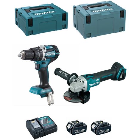 MAKITA Kit DLX2210TJ1 (DHP484 + DGA506 + 2 x 5,0 Ah + DC18RC + MAKPAC 2 + MAKPAC 3)