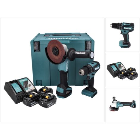 MAKITA Kit DLX2334J (DHP485 + DGA504 + 3 x 3,0 Ah + DC18RC + MAKPAC 4)
