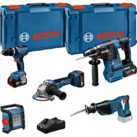 BOSCH 0615A5007S (GSB 18V-65 + GBH 18V-26 + GWS 18V-11 + GSA 18V-LI + GLI 18V-1200 C + 3 x 5,0 Ah + GAL18V-160 + 2 x L-Boxx XL)