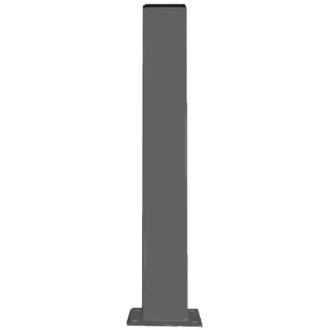 4M – Potelet en acier galvanisé 1200mm – Section 100x40mm – Platine 180x90mm – Couleur gris 7016 pour espaces publics