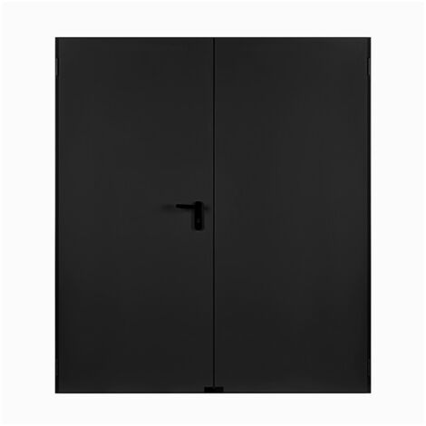 4M – Porte métallique industrielle isolée double 2 vantaux L1980 x H2050 – Épaisseur 53mm – Isolation thermique 1,2 W/m²K – Acier galvanisé