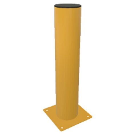 Poteau de protection H1000mm Section diam 133 Avec Platine Couleur jaune 1021