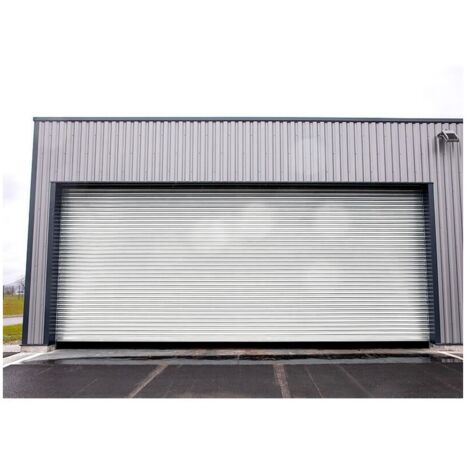Rideau Métallique Blanc RAL9010 Motorisé 220V Lames Pleines 9/10ème L6500 H1500 PREMIUM Blanc RAL9010 (1/3)