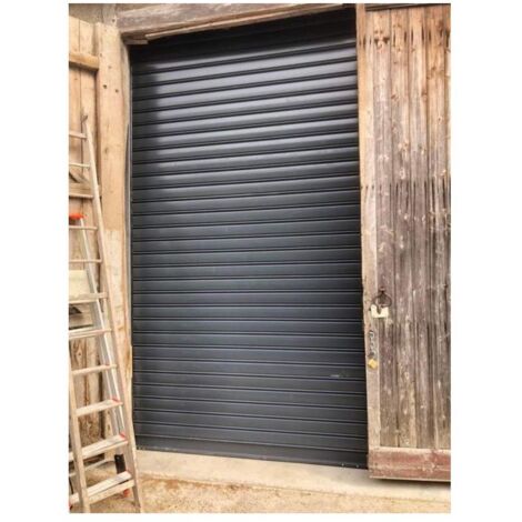 4M – Rideau métallique gris RAL7016 manuel – Lames pleines 7/10ème – Largeur 2000mm – Hauteur 1500mm – Sécurité renforcée avec serrure