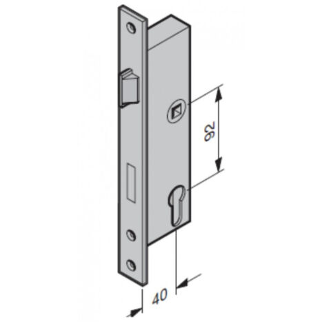 Hörmann – Serrure encastrée à profilé tubulaire 40/92/9 mm – Pêne tournant pour porte – Sécurisation renforcée – Compatible avec motorisation de garage