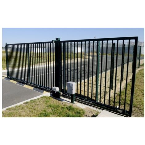 Portail Industriel Coulissant Galvanisé Plastifié L5000 H1500 CENTAURUS120 Barreaudé Rouge