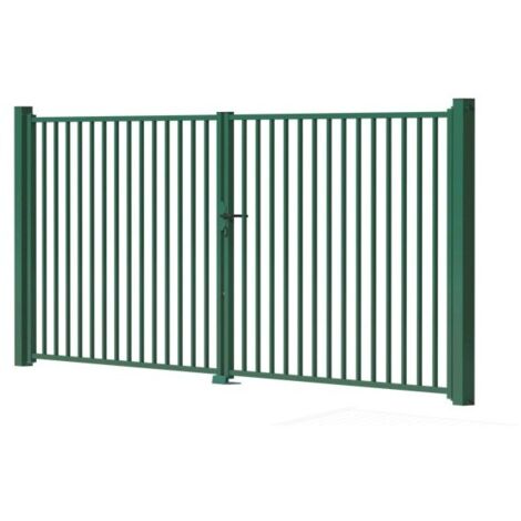 Portail Battant Barreaudé SECUR18-B2020 L4000 x H1500 Vert RAL6005