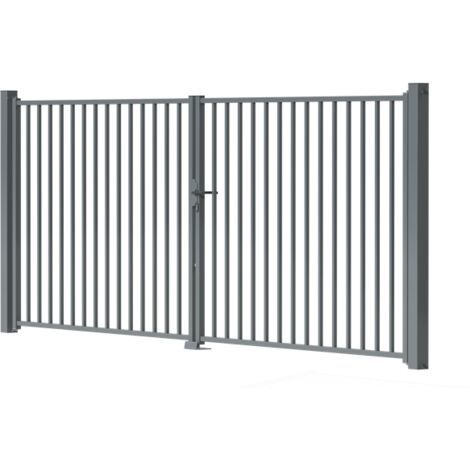 Portail Battant Barreaudé SECUR18-B2020 L3000 x H2000 Gris RAL7016