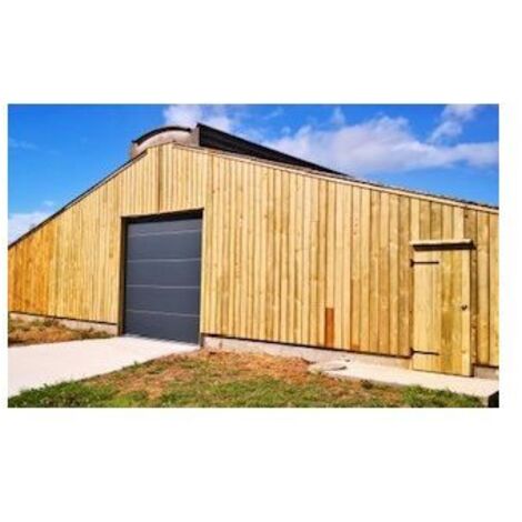 4M – Porte de garage sectionnelle 3500 x 3500 mm – Isolée gris RAL 7016 – Relevée de linteau 420 mm – Épaisseur panneaux 42 mm - RL420mm