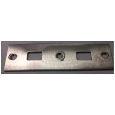 Gâche Alu 46 (2V) inox pour verrouillage tringlerie (1/2)