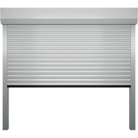 4M – Porte de garage enroulable aluminium blanc L3m x H3m – Lames isolées 77mm – Palpeur radio – 2 télécommandes incluses