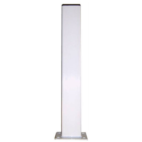 Potelet Hauteur 1200mm Section 100X40 Avec Platine Couleur Blanc 9010