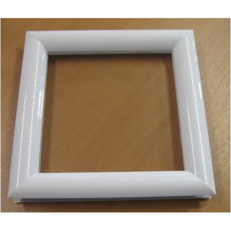 4M – Hublot carré blanc en PVC 300x300 mm – Vissage par vis VBA – Glace PMMA transparente – Pour portes de garage et d'entrée