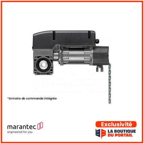 Kit Motorisation Porte Sectionnelle Industrielle 230V Axe Ø25,4 20M² 60N Elec. Intégrée MARANTEC
