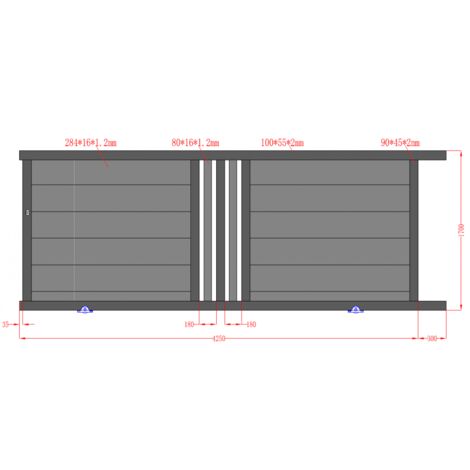 Portail Aluminium Coulissant RAL7016 L4mxH1,70m MOSCOU (1/2)