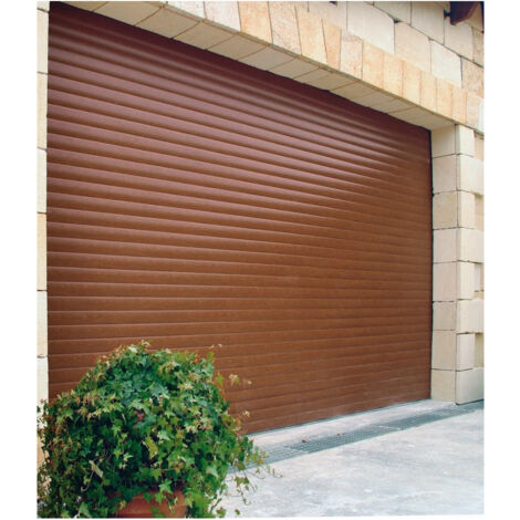 4M – Porte de garage enroulable aluminium chêne doré L4300 x H2000 – 2 télécommandes – Palpeur radio – Prête à poser – Fabrication française